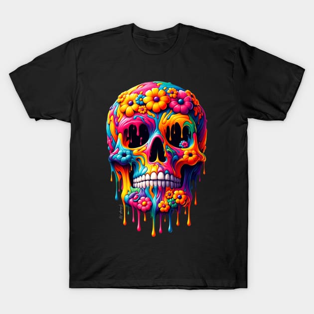 Flower Skull Designe T-Shirt by Farbrausch Art